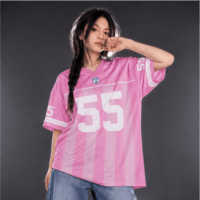 JERSIC - Jersey Basic Pink Number Series 55 Oversize Streetwear Dry Fit Unisex