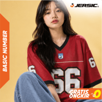 JERSIC - Jersey Basic Maroon Number Series 66 Oversize Streetwear Dry Fit Unisex