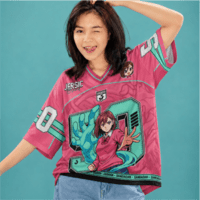 JERSIC - Jersey Anime Pink Dandadan Momo Ayase 50 Oversize Streetwear Dry Fit Unisex