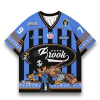 JERSIC - Jersey Anime Biru One Piece Brook 79 Oversize Streetwear Dry Fit Unisex