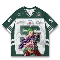 JERSIC - Jersey Anime Hijau One Piece Zoro 56 Oversize Streetwear Dry Fit Unisex