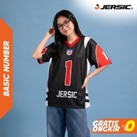JERSIC - Jersey Basic Hitam Number Series 1 Oversize Streetwear Dry Fit Unisex