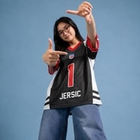 JERSIC - Jersey Basic Hitam Number Series 1 Oversize Streetwear Dry Fit Unisex