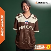 JERSIC - Jersey Basic Coklat Number Series 6 Oversize Streetwear Dry Fit Unisex
