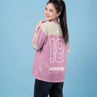 JERSIC - Jersey Basic Pink Number Series 18 Unisex Oversize Streetwear Dry Fit