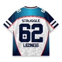 JERSIC - Jersey Y2K Biru Putih Struggle Laziness +62 Oversize Streetwear Dry Fit Unisex