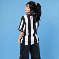 JERSIC - Jersey Retro Hitam Putih Striped Classic Oversize Streetwear Dry Fit Unisex