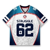 JERSIC - Jersey Y2K Biru Putih Struggle Laziness +62 Oversize Streetwear Dry Fit Unisex