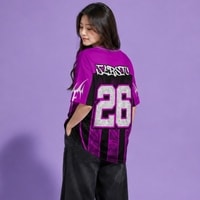JERSIC - Jersey Y2K Magenta Hitam Motion Stripe Oversize Streetwear Dry Fit Unisex