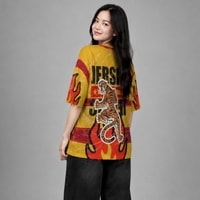 JERSIC - Jersey Skater Kuning Skate & Destroy Tiger Flame Oversize Streetwear Dry Fit Unisex