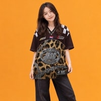 JERSIC - Jersey Y2K Hitam Leopard Chain JRSC World Series Oversize Streetwear Dry Fit Unisex