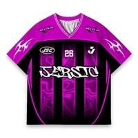 JERSIC - Jersey Y2K Magenta Hitam Motion Stripe Oversize Streetwear Dry Fit Unisex