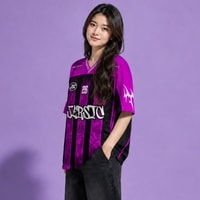 JERSIC - Jersey Y2K Magenta Hitam Motion Stripe Oversize Streetwear Dry Fit Unisex
