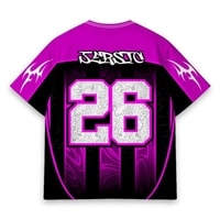 JERSIC - Jersey Y2K Magenta Hitam Motion Stripe Oversize Streetwear Dry Fit Unisex