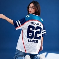 JERSIC - Jersey Y2K Biru Putih Struggle Laziness +62 Oversize Streetwear Dry Fit Unisex