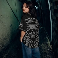 JERSIC - Jersey Ghotic Hitam Retribution Skull Hands Oversize Streetwear Dry Fit Unisex