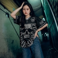 JERSIC - Jersey Ghotic Hitam Retribution Skull Hands Oversize Streetwear Dry Fit Unisex