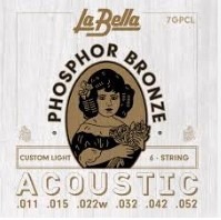 Senar Gitar Akustik La Bella 7GPCL Phospor Bronze 1152 + Free Pick Gitar