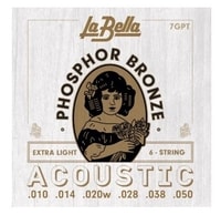 Senar Gitar Akustik La Bella 7GPT Phospor Bronze 1050 + Free Pick Gitar