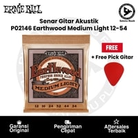 Senar Gitar Akustik Ernie Ball P02146 Earthwood Medium Light Phosphor Bronze 12-54 + Free Pick Gitar