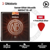 Senar Gitar Akustik D'Addario NB1047 Nickel Bronze Extra Light 10-47 + Free Pick Gitar
