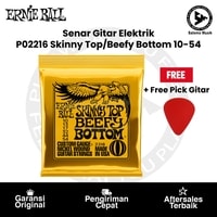 Senar Gitar Elektrik Ernie Ball P02216 Skinny Top/Beefy Bottom Slinky Nickel Wound 10-54 + Free Pick Gitar