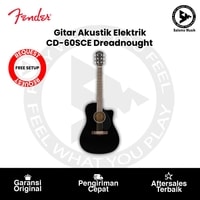 Gitar Akustik Elektrik Fender CD-60SCE Dreadnought Cutaway Walnut FB Black Original