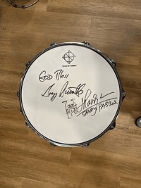 Snare Drum DIXON PDSCST654BTS Cornerstone Series 6.5"x14" Signed By Greg Bissonette & Sandy Pas Band Blue Titanium
