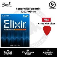 Senar Gitar Elektrik Elixir 12027 Nanoweb Custom Light 09-46 Original + Free Pick Gitar