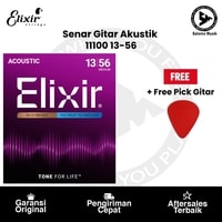 Senar Gitar Akustik Elixir 11100 Polyweb 80/20 Bronze Medium 13-56 + Free Pick Gitar