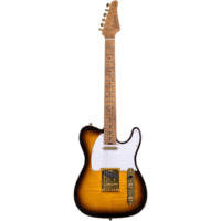 Gitar Elektrik Soloking MT-1 FM 22 Deluxe Hotrail T-Style One Piece Roasted Flame Neck Brown Sunburst