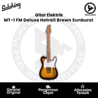 Gitar Elektrik Soloking MT-1 FM 22 Deluxe Hotrail T-Style One Piece Roasted Flame Neck Brown Sunburst