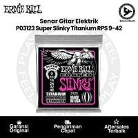 Senar Gitar Elektrik Ernie Ball P03123 Super Slinky Titanium RPS Coated Electric Guitar Strings 9-42
