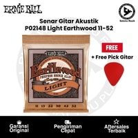 Senar Gitar Akustik Ernie Ball P02148 Earthwood Light Phosphor Bronze 11-52 + Free Pick Gitar