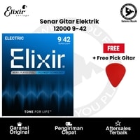 Senar Gitar Elektrik Elixir 12000 Super Light 09-42 Original + Free Pick Gitar