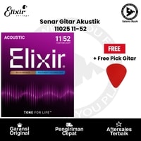 Senar Gitar Akustik Elixir 11025 Custom Light 11-52 + Free Pick Gitar