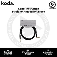 Kabel Instrumen Koda KIC10RA Straight-Angled 10ft Black
