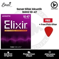 Senar Gitar Akustik Elixir 16002 Nanoweb Phosphor Bronze Extra Light 10-47 Original + Free Pick Gitar