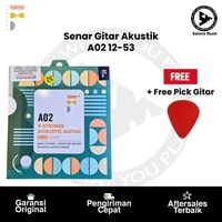 Senar Gitar Akustik F-Strings A02 Phosphor Bronze Winding Light 12-53 Original + Free Pick Gitar