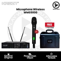 Microphone Wireless KREZT Pro WMS5000 Wireless Microphone UHF True Diversity 1000 Channel + Free Case