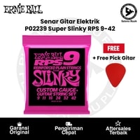 Senar Gitar Elektrik Ernie Ball P02239 Super Slinky RPS Nickel Wound Electric Guitar Strings 9-42 + Free Pick Gitar