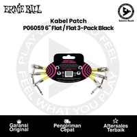 Kabel Patch Ernie Ball P06059 6" Flat Angle to Flat Angle Patch Cable 3-Pack Black