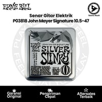 Senar Gitar Elektrik Ernie Ball P03818 John Mayer Silver Slinky Nickel Wound 10.5-47 3-Pack Tin