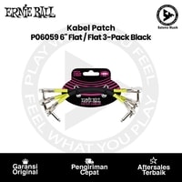 Kabel Patch Ernie Ball P06059 6" Flat Angle to Flat Angle Patch Cable 3-Pack Black