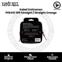 Kabel Instrumen Ernie Ball P06416 10ft Flex Straight to Straight Instrument Cable Orange