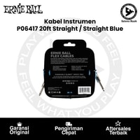 Kabel Instrumen Ernie Ball P06417 20ft Flex Straight to Straight Instrument Cable Blue
