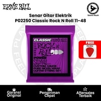 Senar Gitar Elektrik Ernie Ball P02250 Power Slinky Classic Rock N Roll Pure Nickel Wrap 11-48 Original + Free Pick Gitar