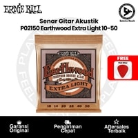 Senar Gitar Akustik Ernie Ball P02150 Earthwood Extra Light Phosphor Bronze 10-50 Original + Free Pick Gitar