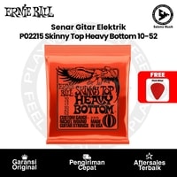 Senar Gitar Elektrik Ernie Ball P02215 Skinny Top Heavy Bottom Slinky Nickel Wound 10-52 + Free Pick Gitar