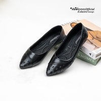 Walcoo Teozola flatshoes wanita dengan desain laser cut elegan, tersedia warna hitam, krem, dan maroon, ujung lancip, sol anti-slip, cocok untuk kerja dan acara formal